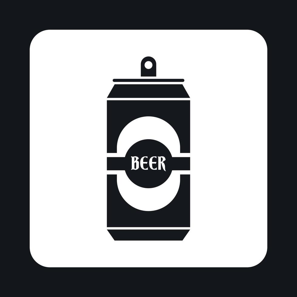 Aluminum beer icon, simple style vector