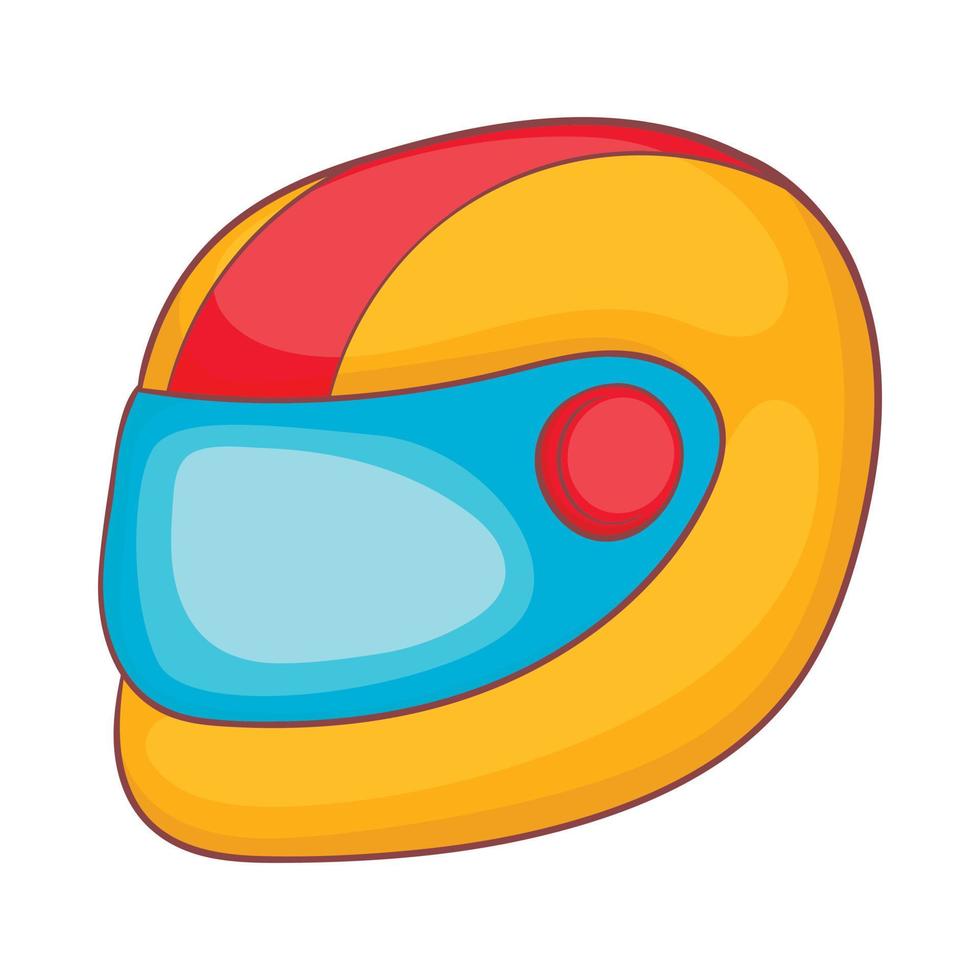 Racing helmet icon, cartoon style vector