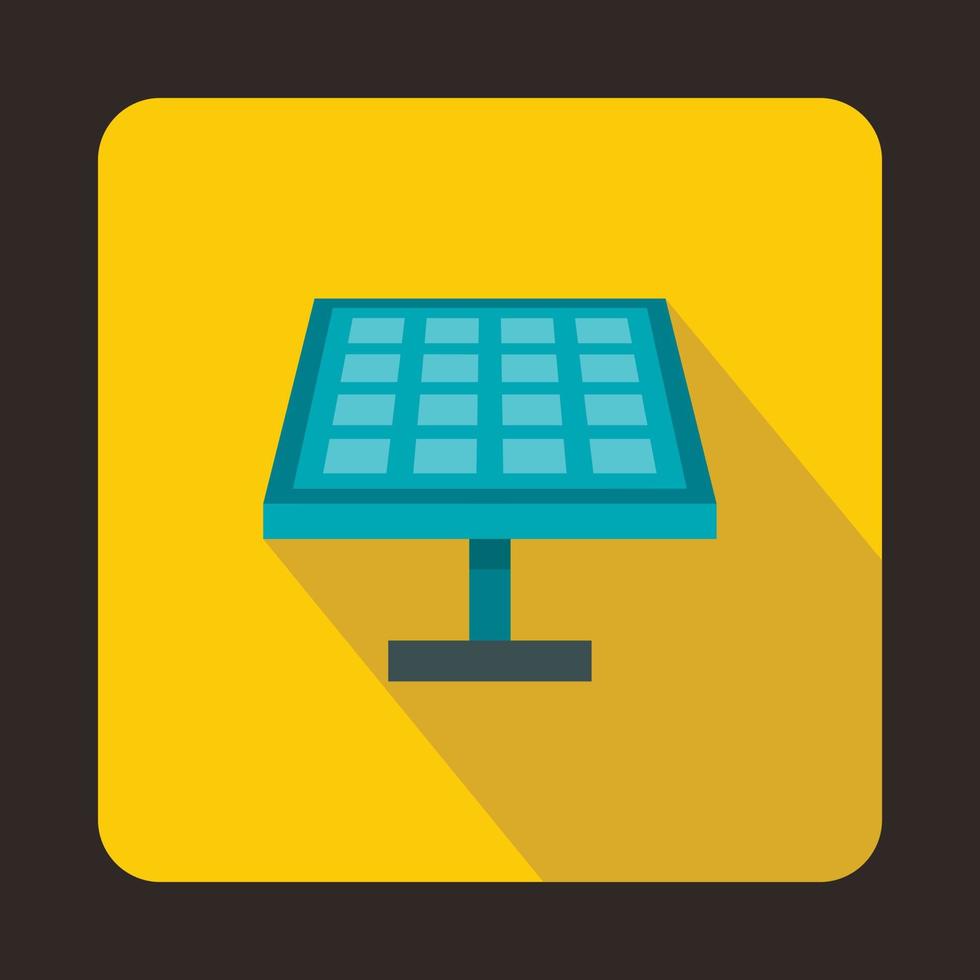 icono de panel solar en estilo plano vector