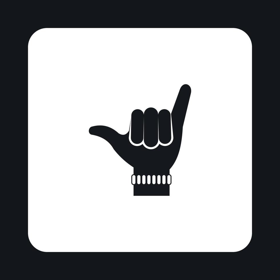 Surfers shaka sign icon, simple style vector