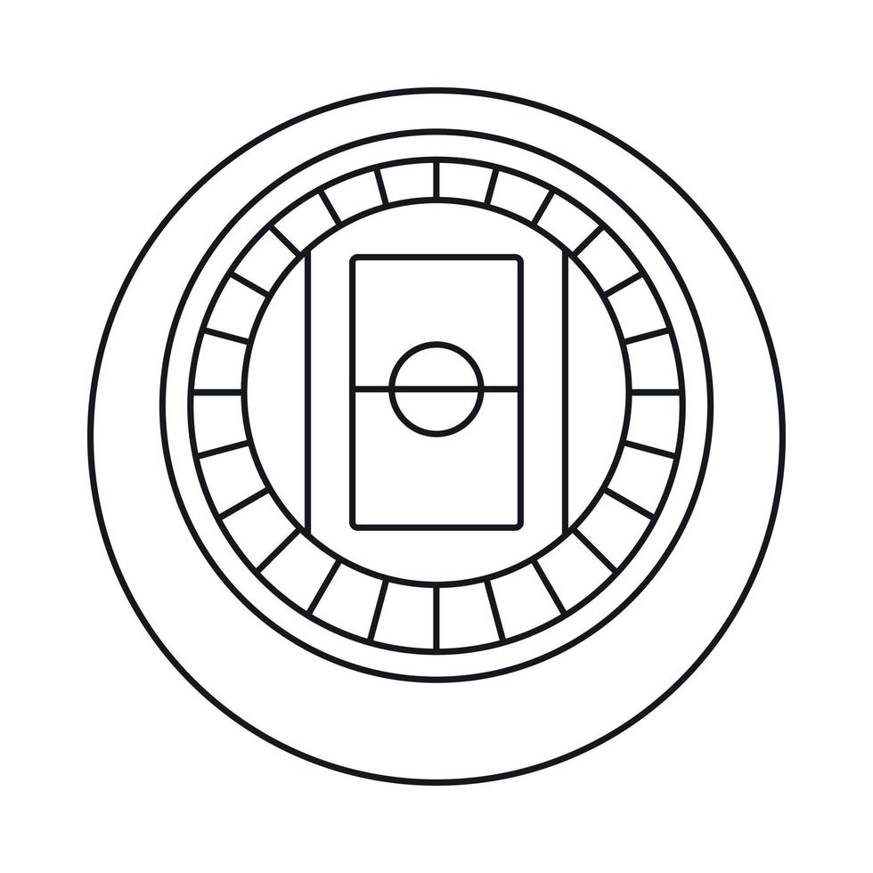 Round stadium top view icon, outline style vector