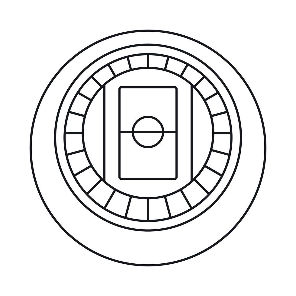 Round stadium top view icon, outline style vector