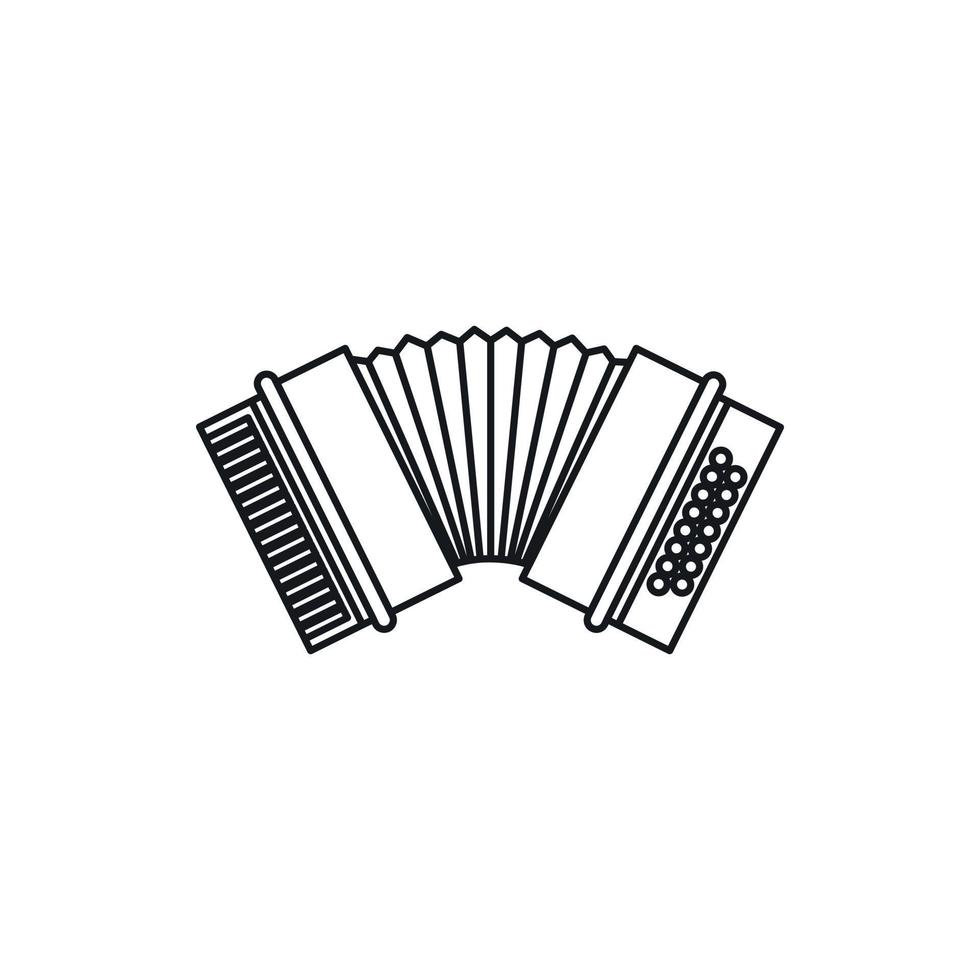 Accordion icon, outline style vector