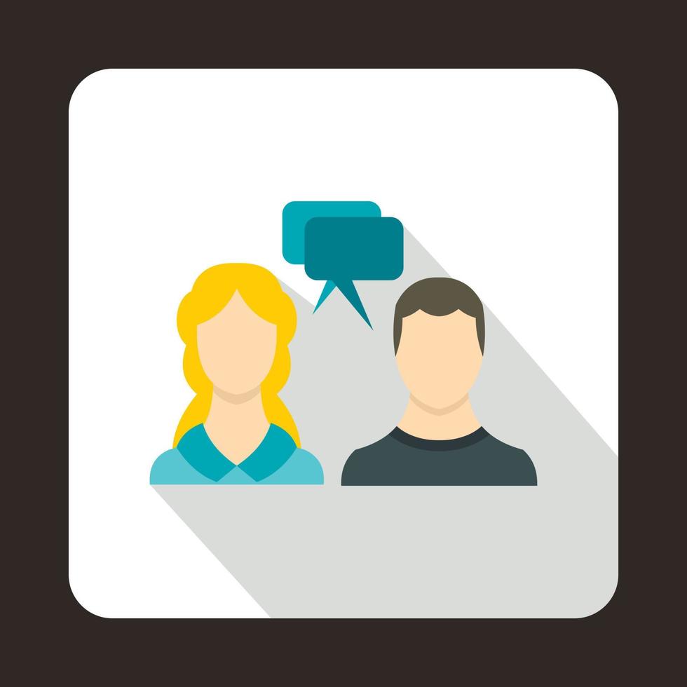Woman and man with speech bubbles icon vector