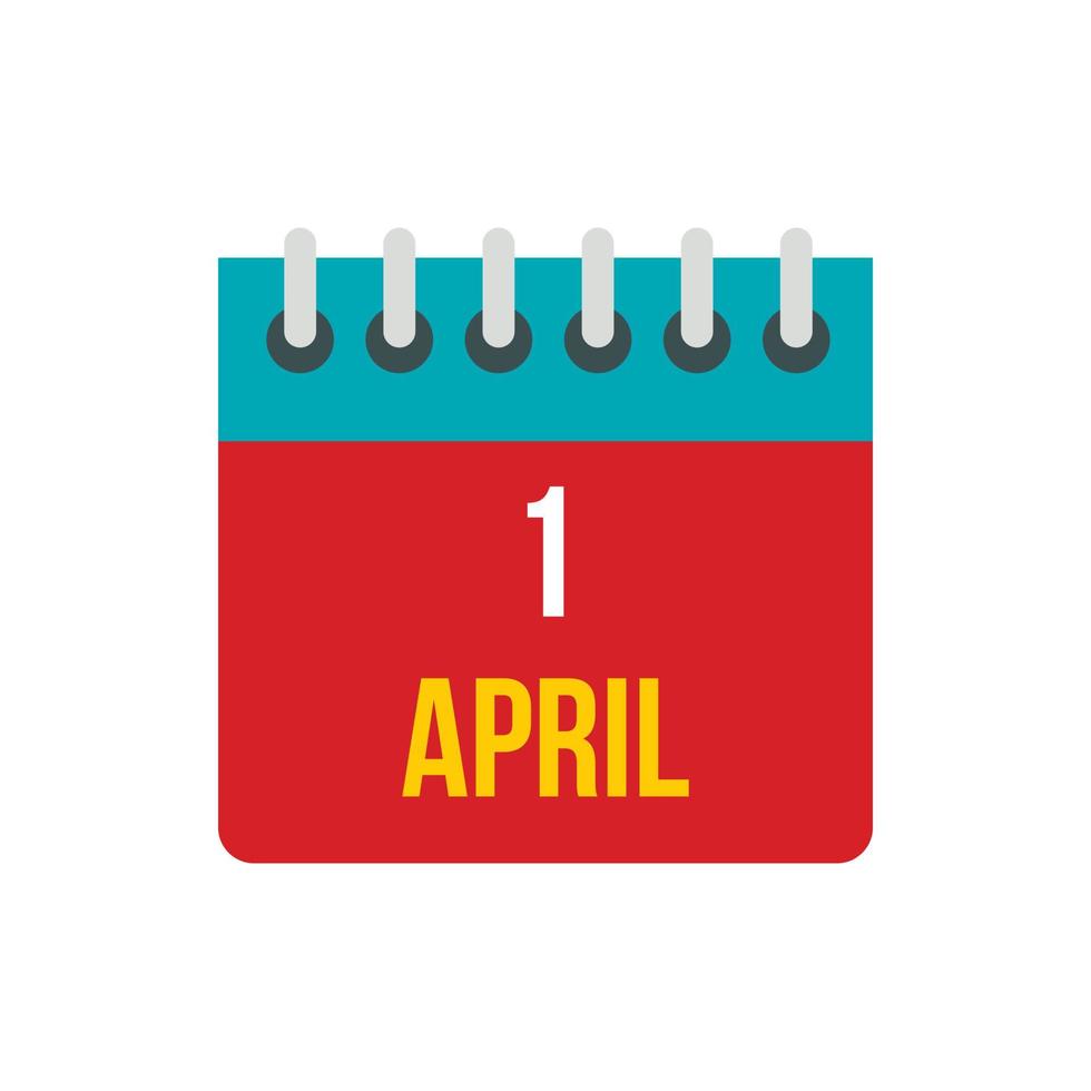 Calendar April 1 icon, flat style vector