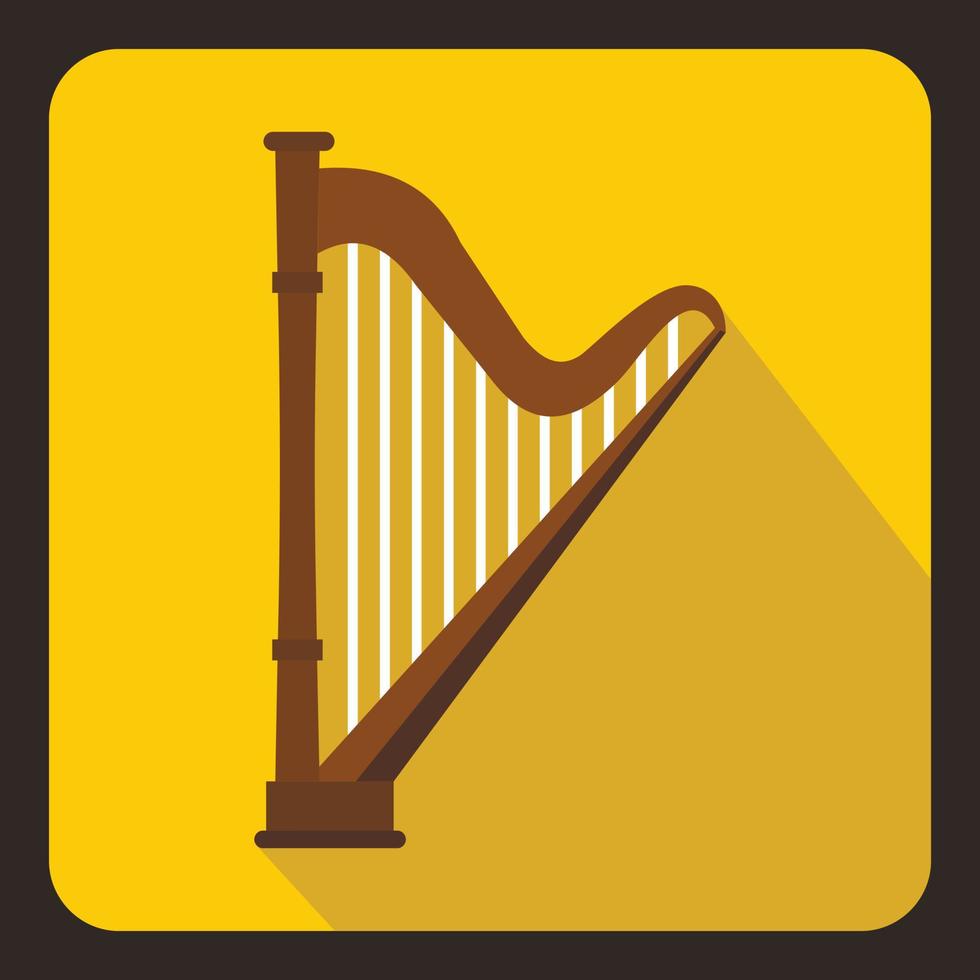Harp icon, flat style vector