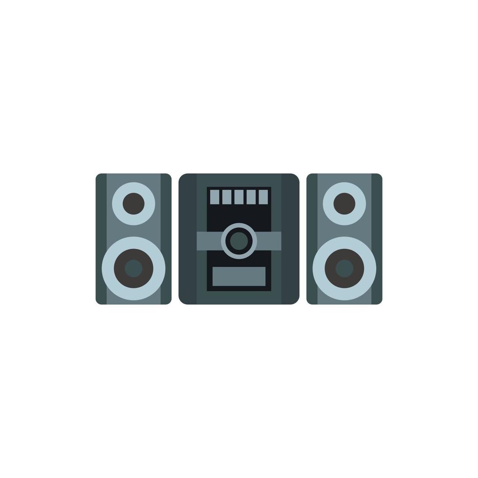 Music center icon, flat style vector