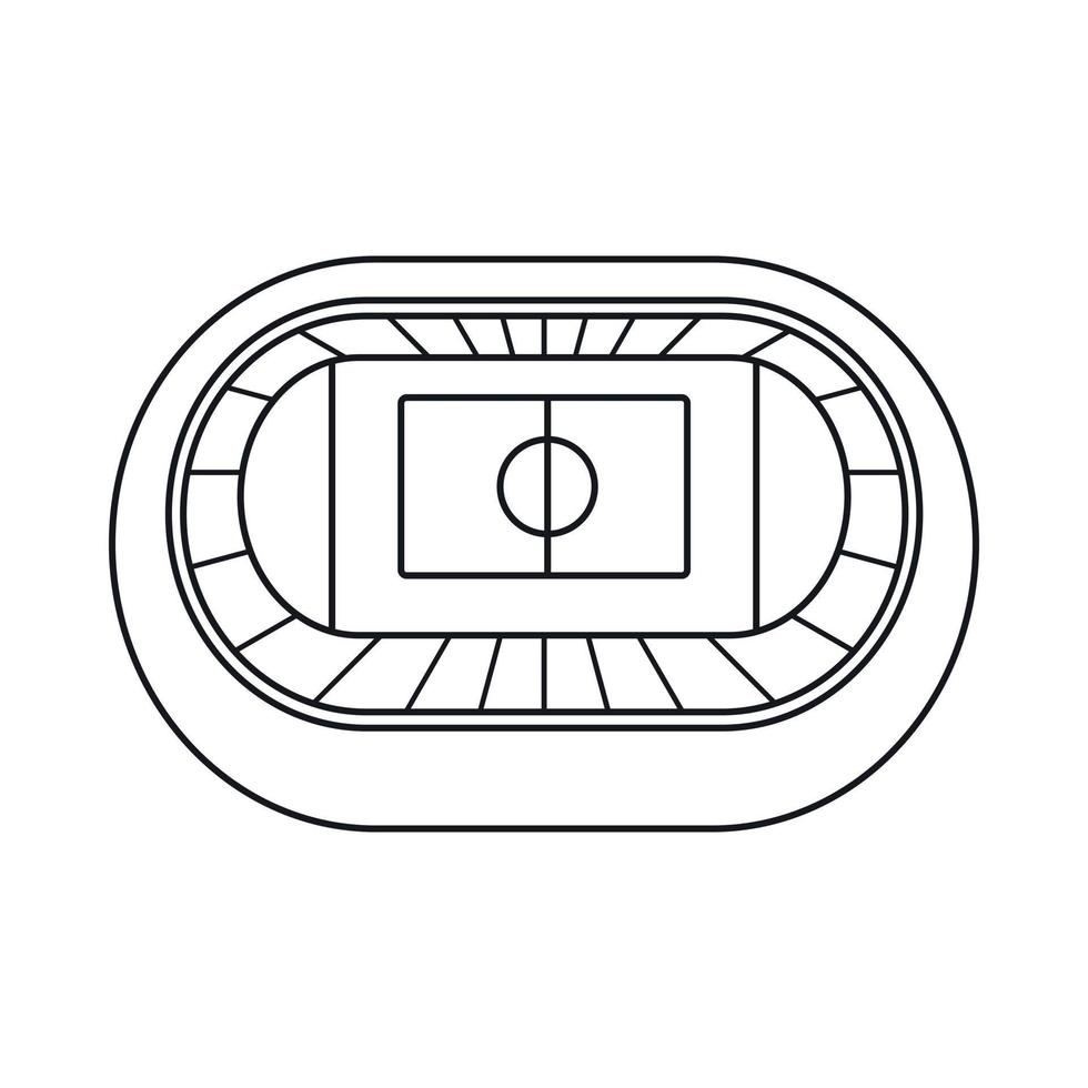 icono de vista superior del estadio, estilo de contorno vector