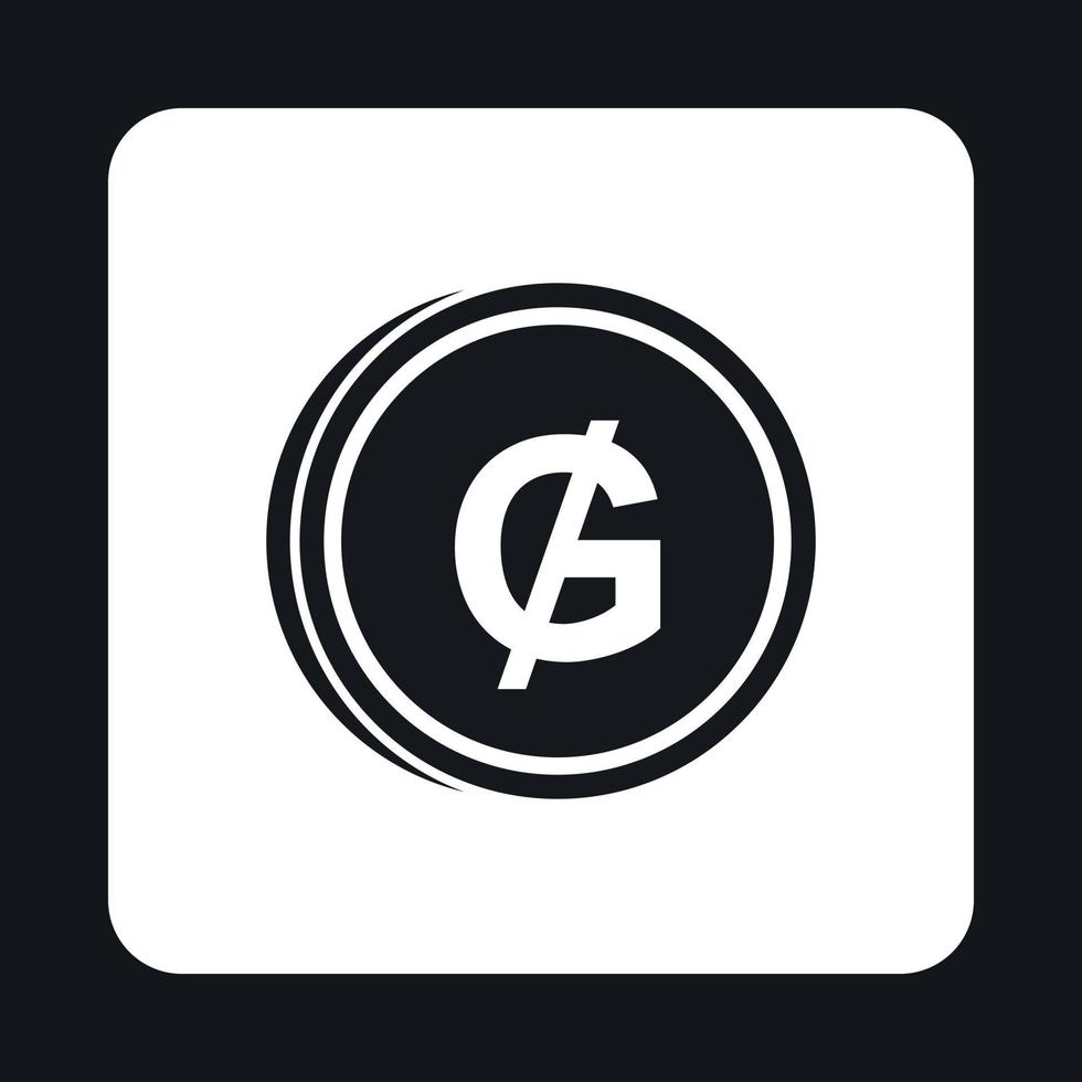 Coin guarani icon, simple style vector