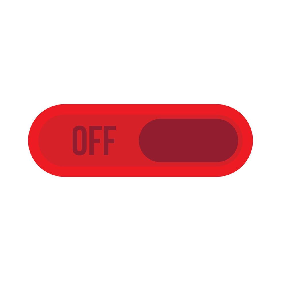 Off button icon, flat style vector