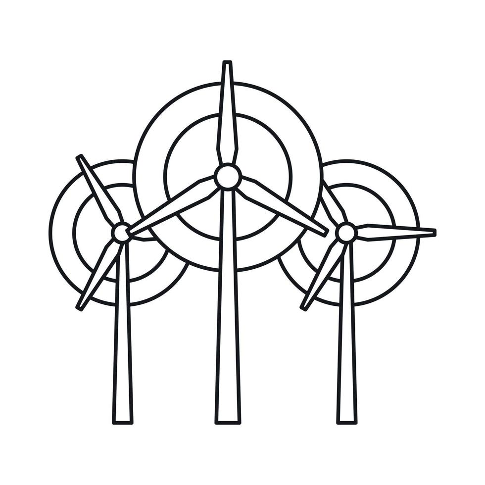 Wind generator turbines icon, outline style vector