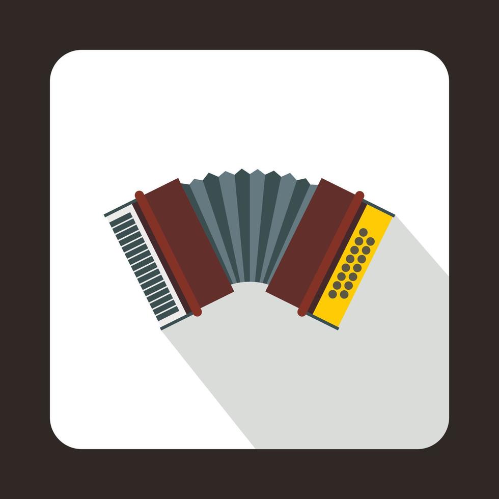 Oktoberfest accordion icon, flat style vector