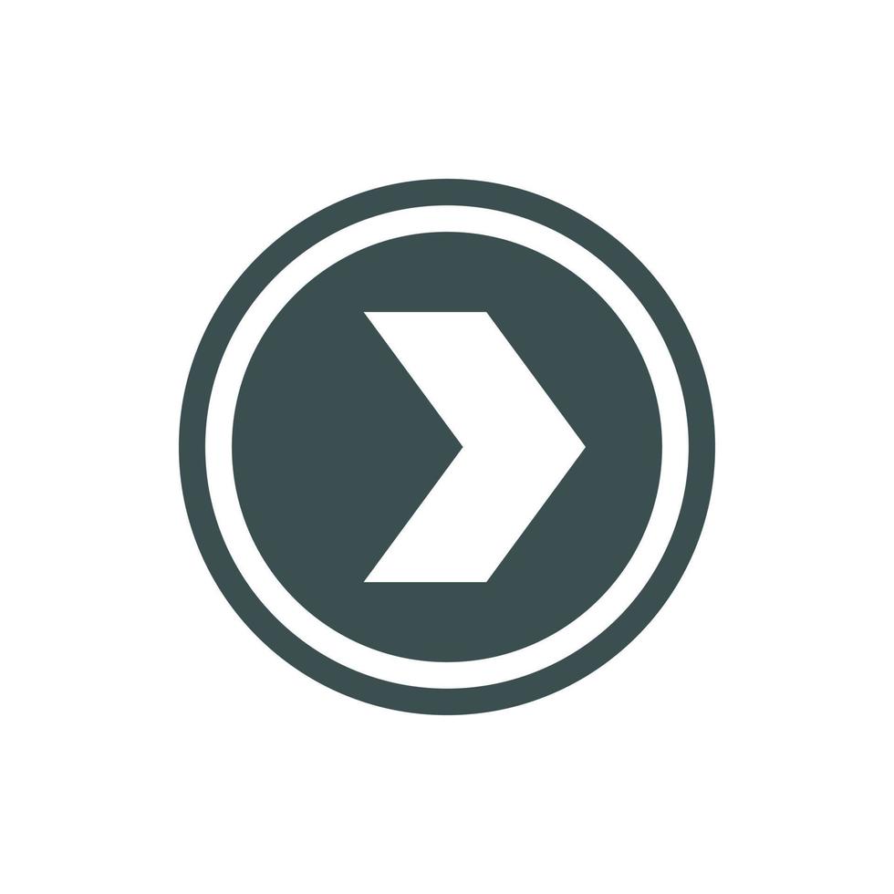 Arrow to right in circle icon, flat style vector