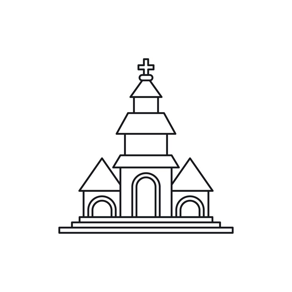 icono de la iglesia, estilo de contorno vector