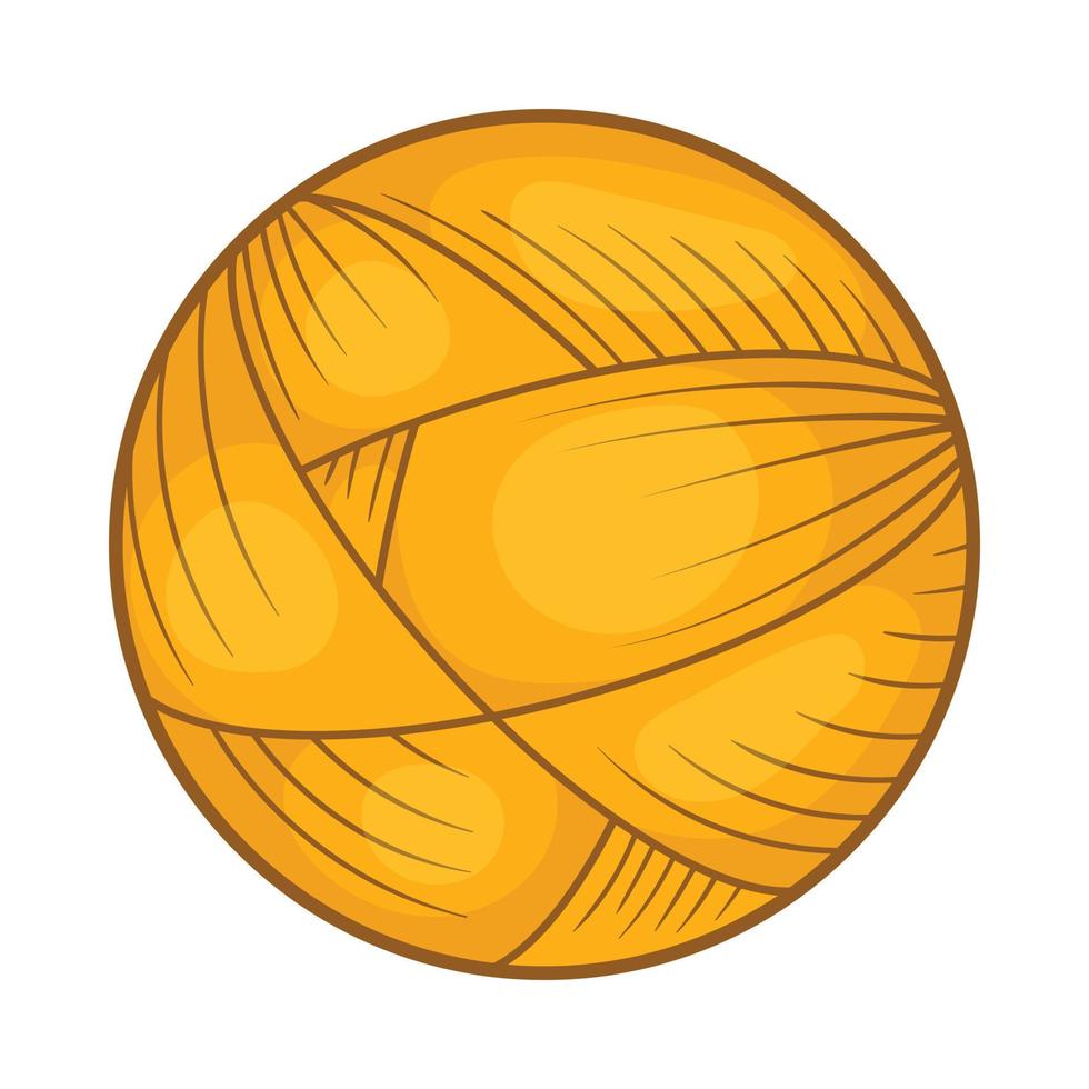 Ball of wool yarn for knitting icon, cartoon style vector