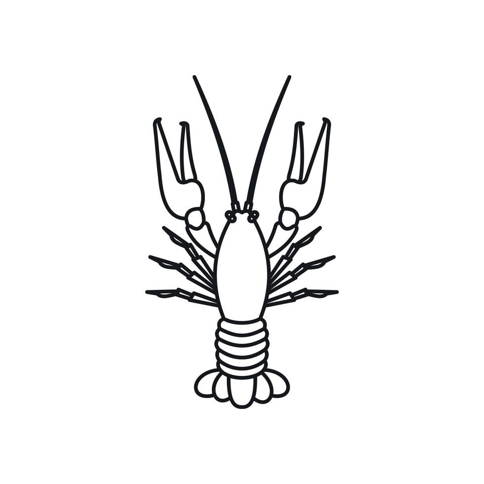 Boiled crawfish icon, outline style vector