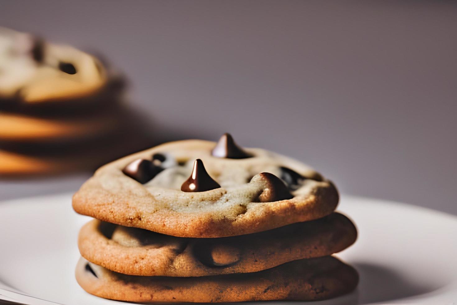 galletas con trocitos de chocolate en un plato foto