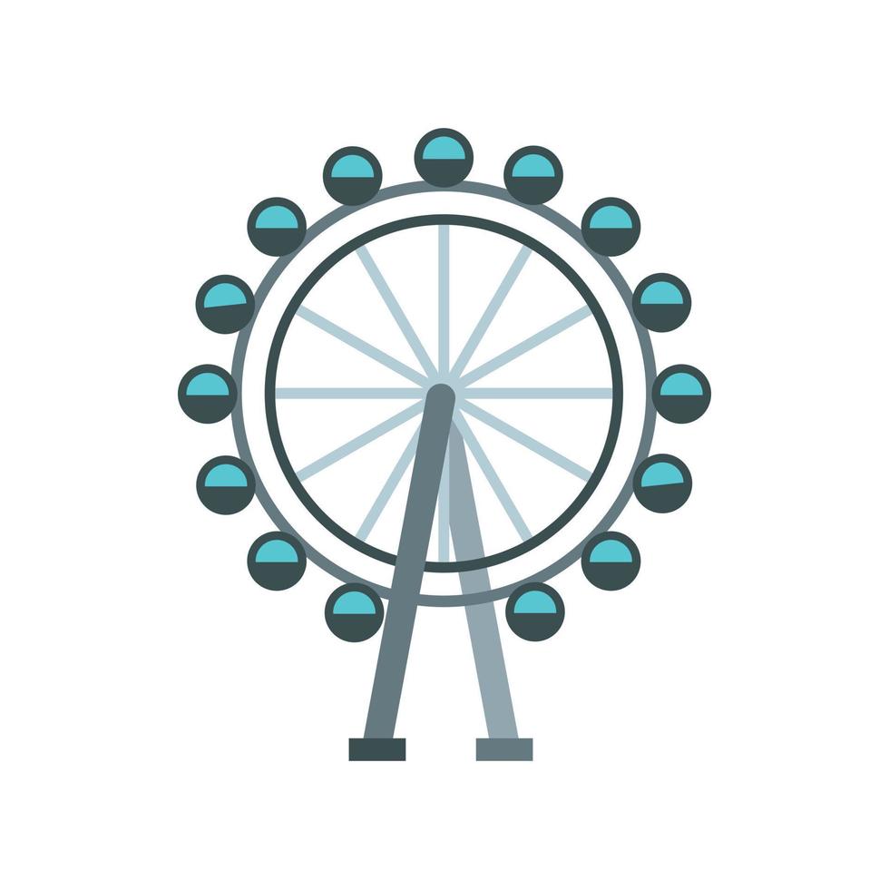 Ferris wheel icon, flat style vector