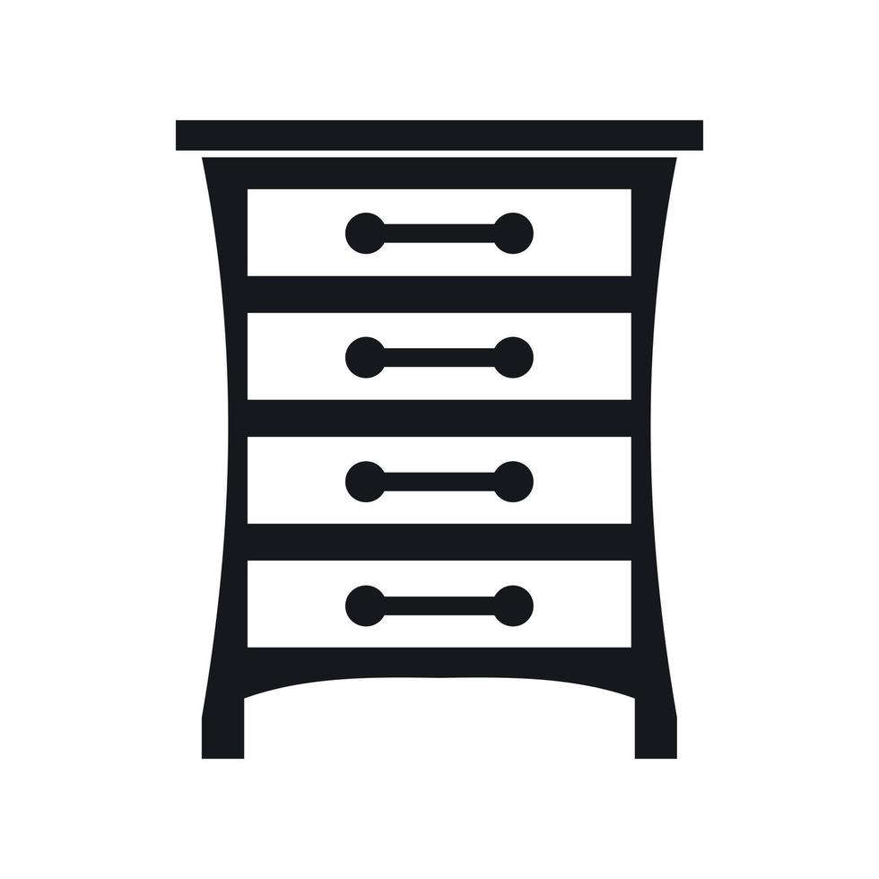 Chest of drawers icon, simple style vector