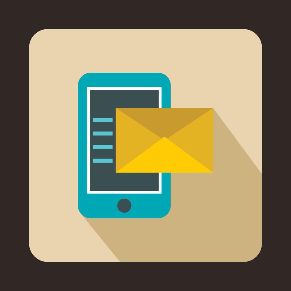 Envelope and smartphone icon, flat style vector