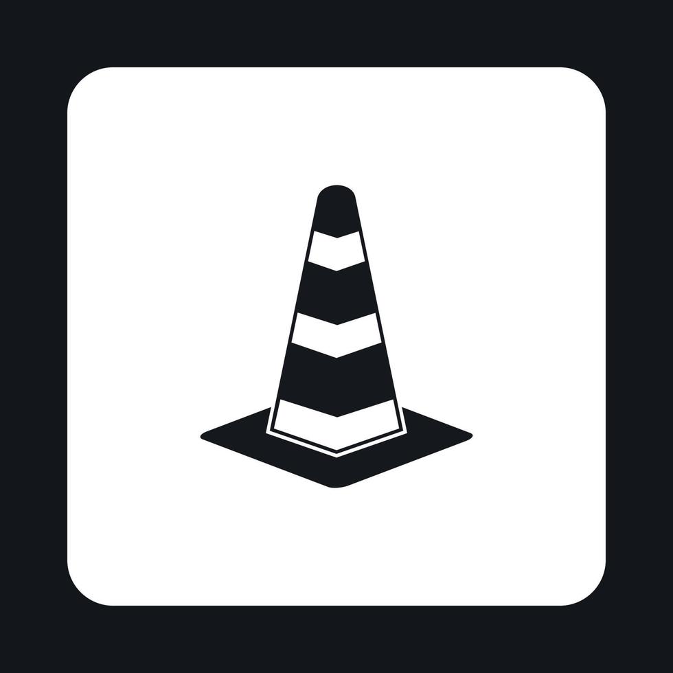 Traffic cone icon, simple style vector