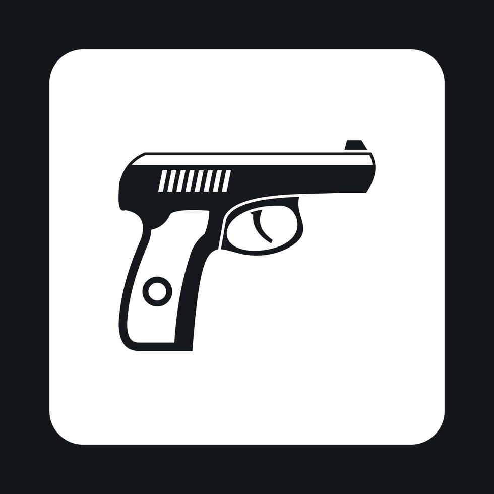 icono de pistola en estilo simple vector