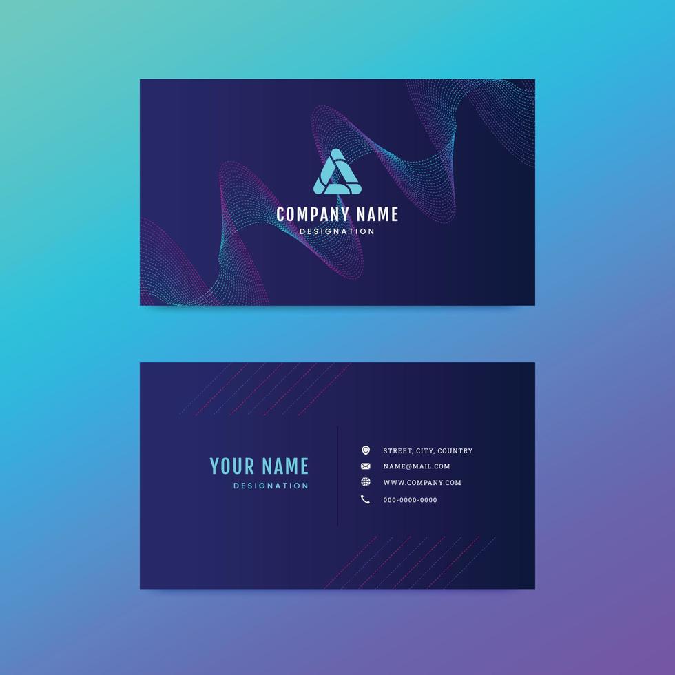 Wave design background, Modern business card design template vector