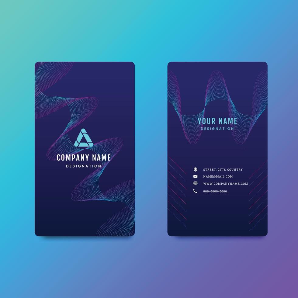 Wave design background, Modern vertical business card design template vector