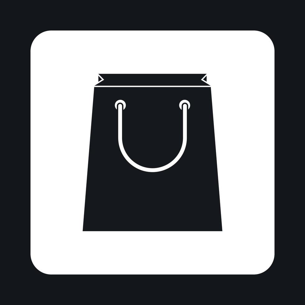 Paper bag icon in simple style vector