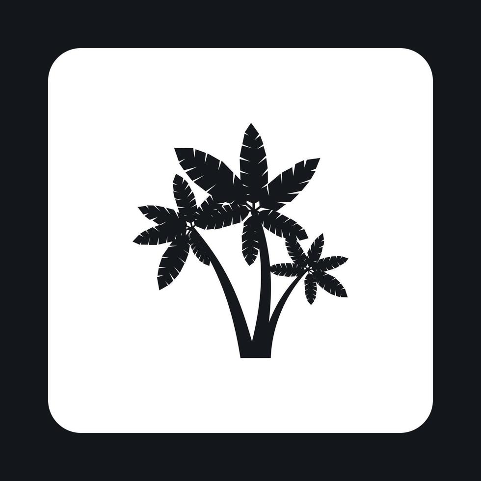 Three abstract palms icon, simple style vector