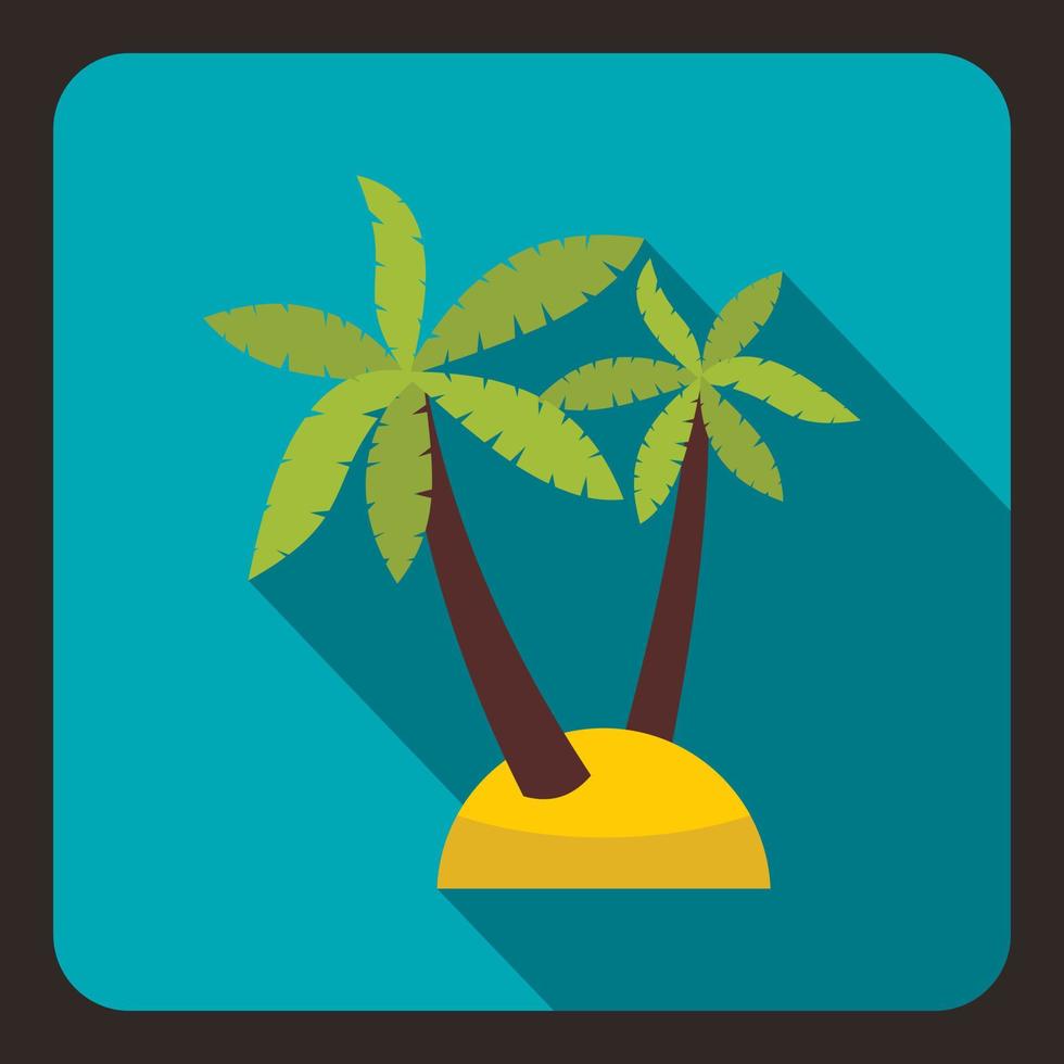 Palm tree icon, flat style vector