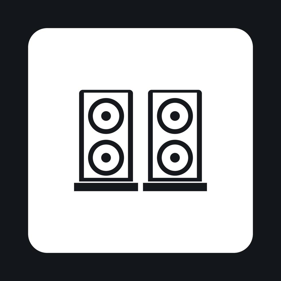 icono de dos altavoces de audio, estilo simple vector