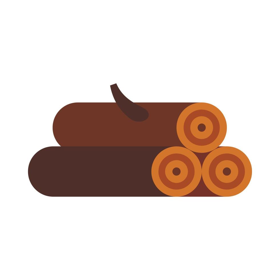 Logs of trees icon, flat style vector