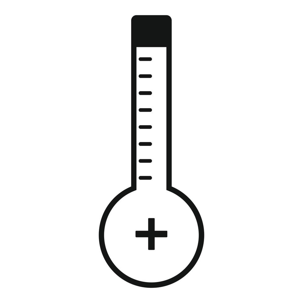 Thermometer warmly icon, simple black style vector