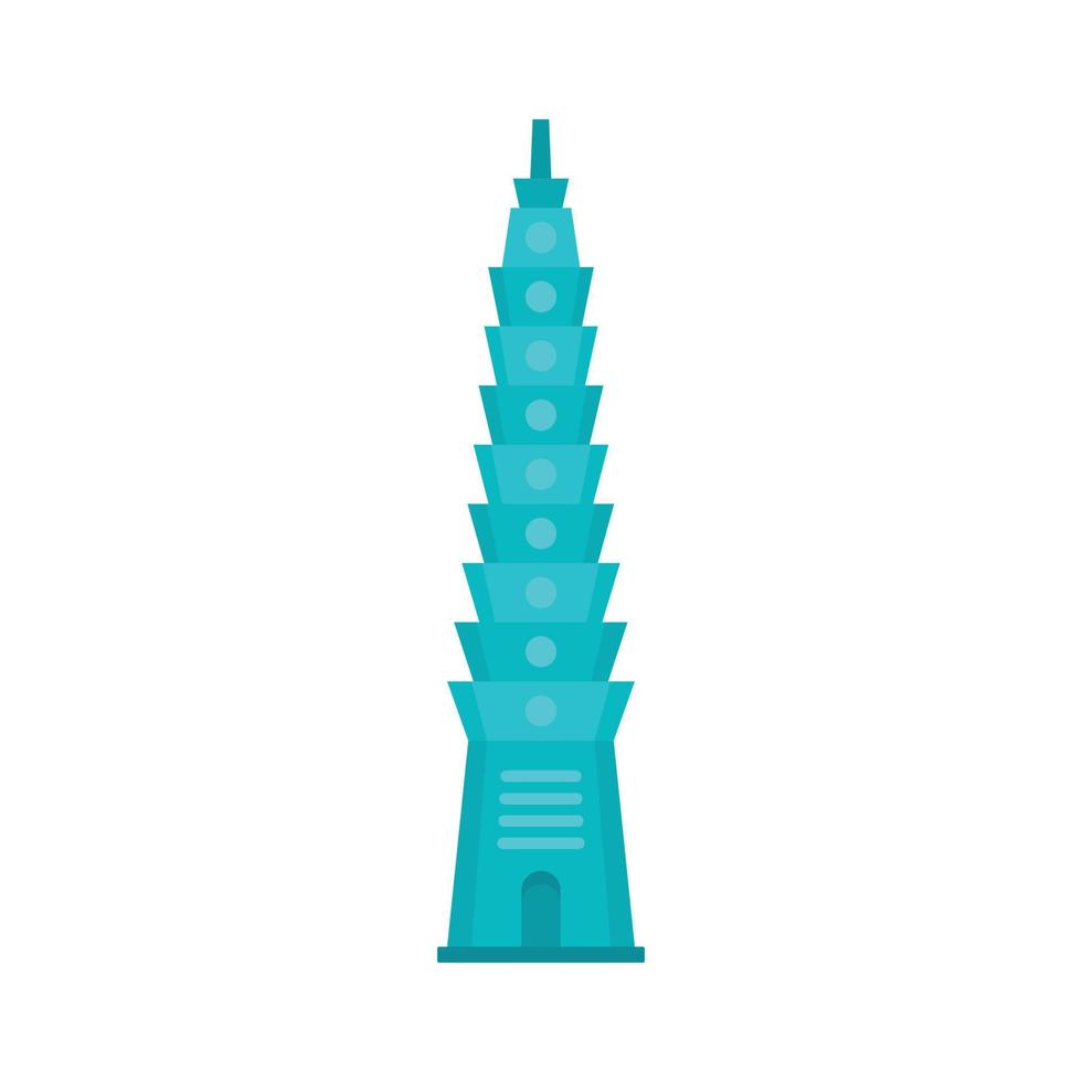 icono de torre azul, estilo plano vector