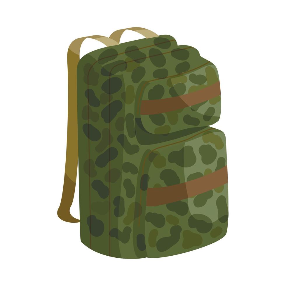 Hunting backpack icon, cartoon style vector