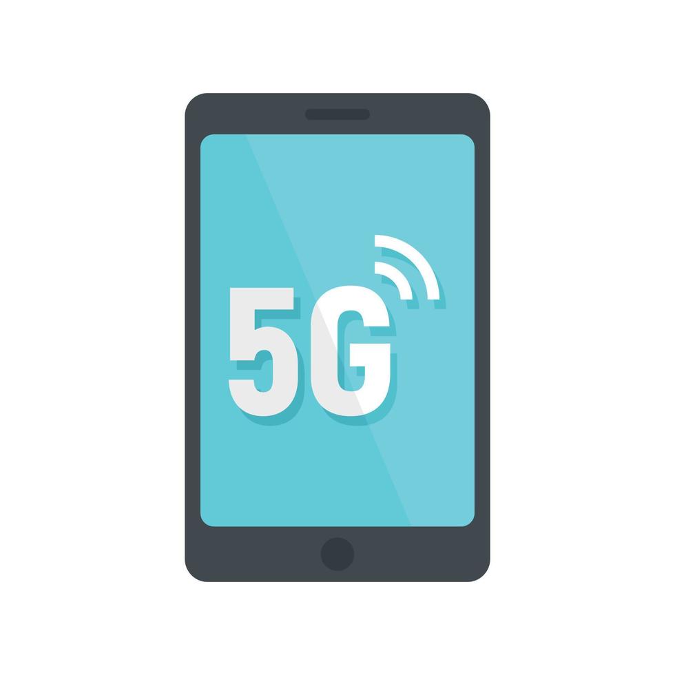 5g smartphone icon, flat style vector
