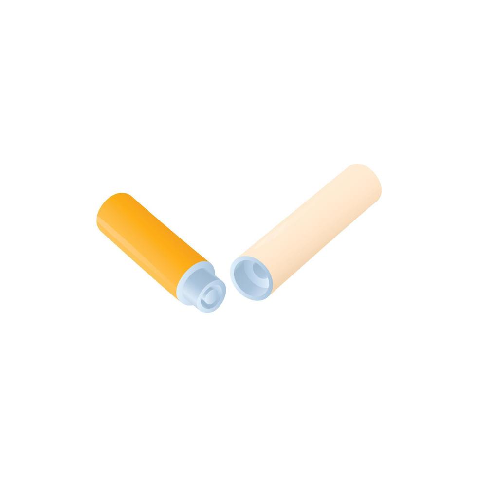 Electronic cigarette battery and vaporizer icon vector