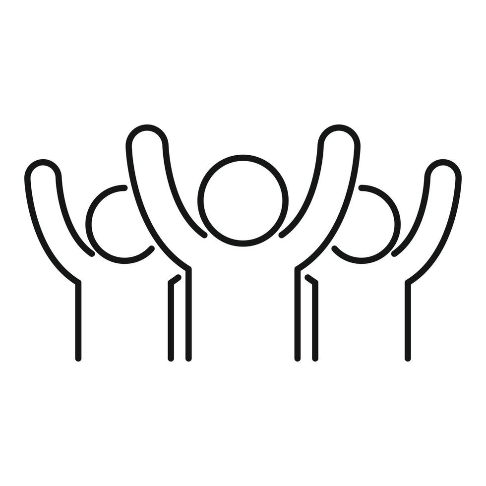 Happy collaboration icon, outline style vector