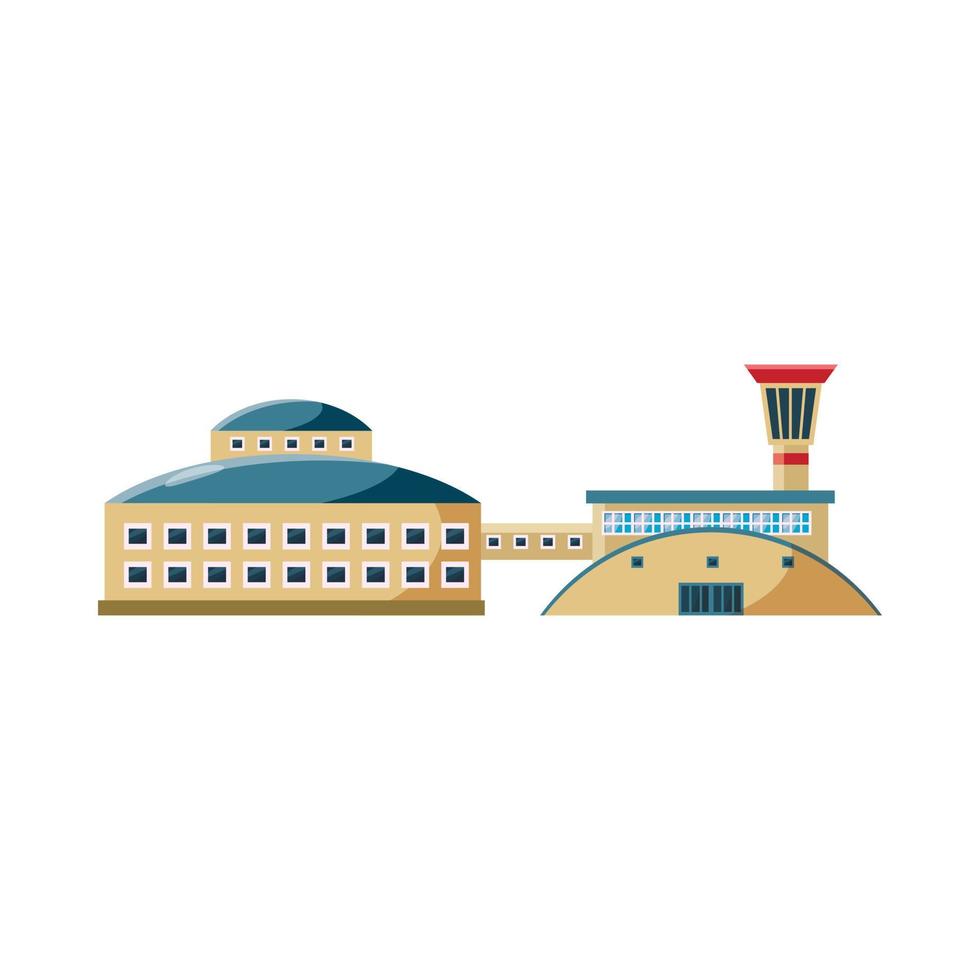 Large stock and factory icon, cartoon style vector
