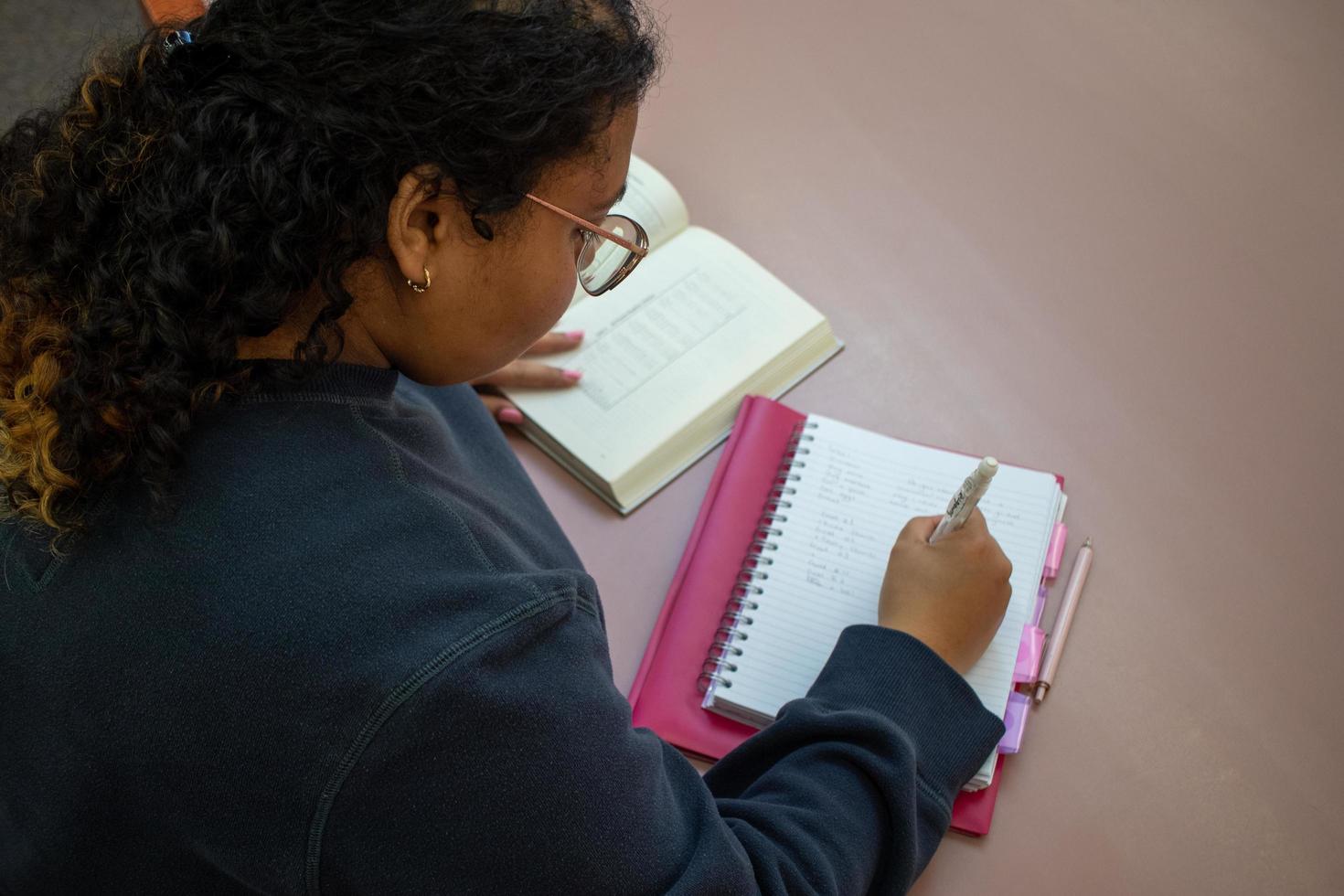 Student Studying in the Library photo