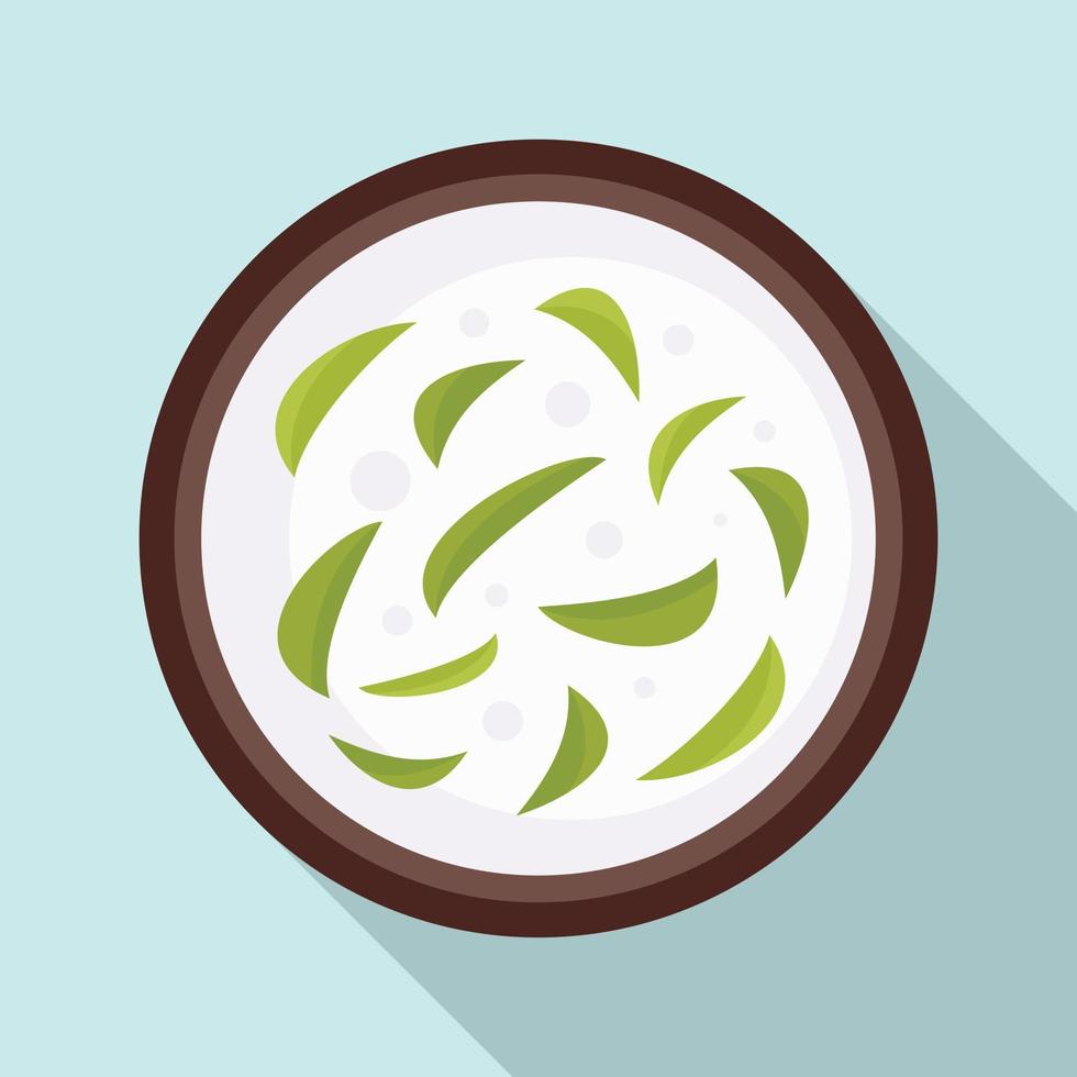 Thai food soup icon, flat style vector