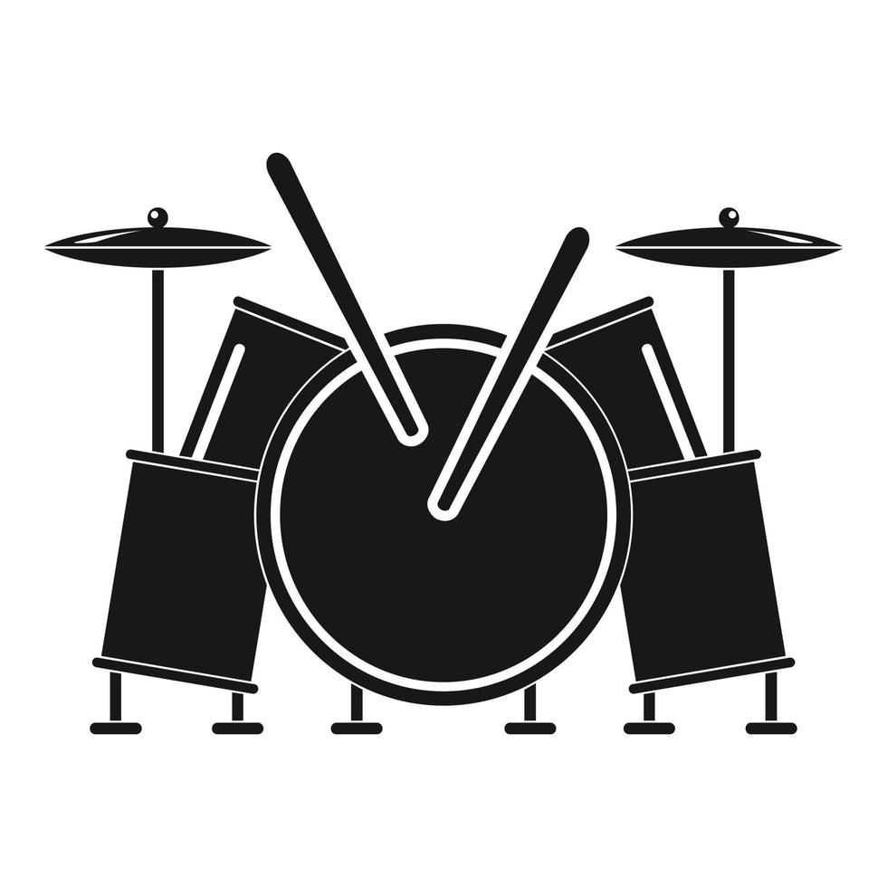 icono de tambores musicales, estilo simple vector