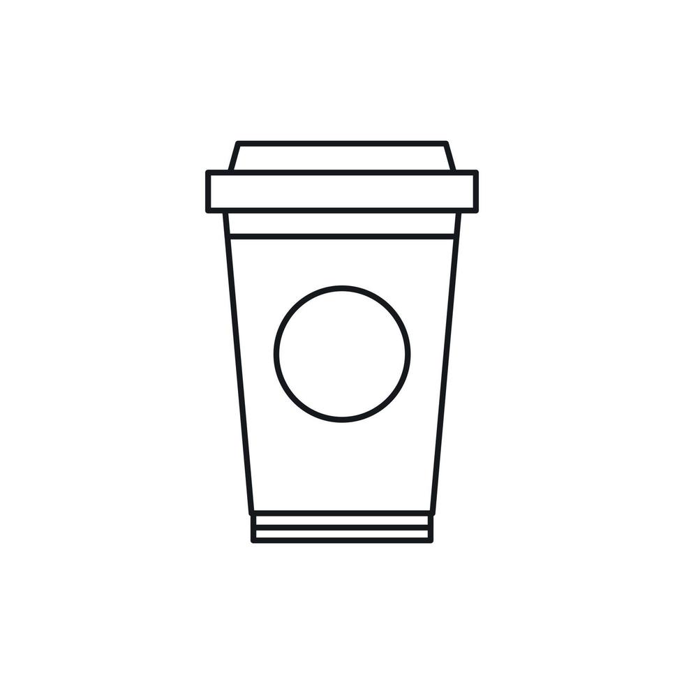 taza de papel de icono de café, estilo de contorno vector