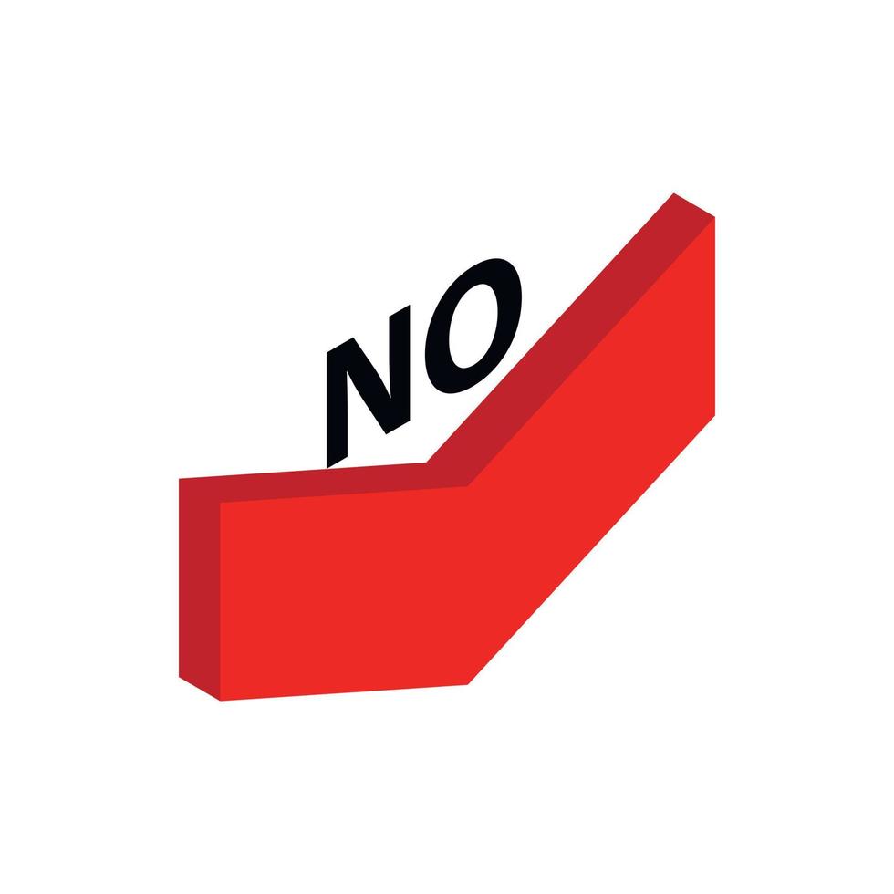 Down arrow with inscription no icon vector