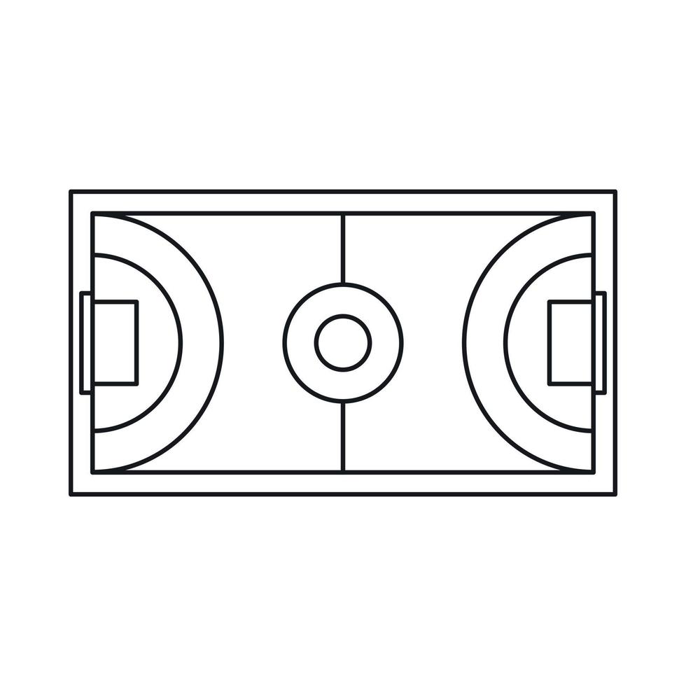 Futsal or indoor soccer field icon, outline style vector