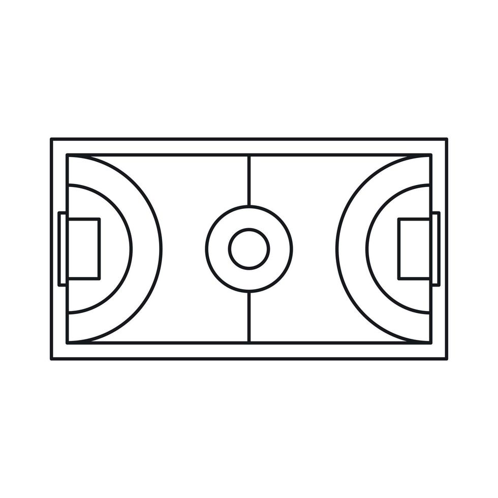 icono de campo de fútbol sala o de interior, estilo de contorno vector