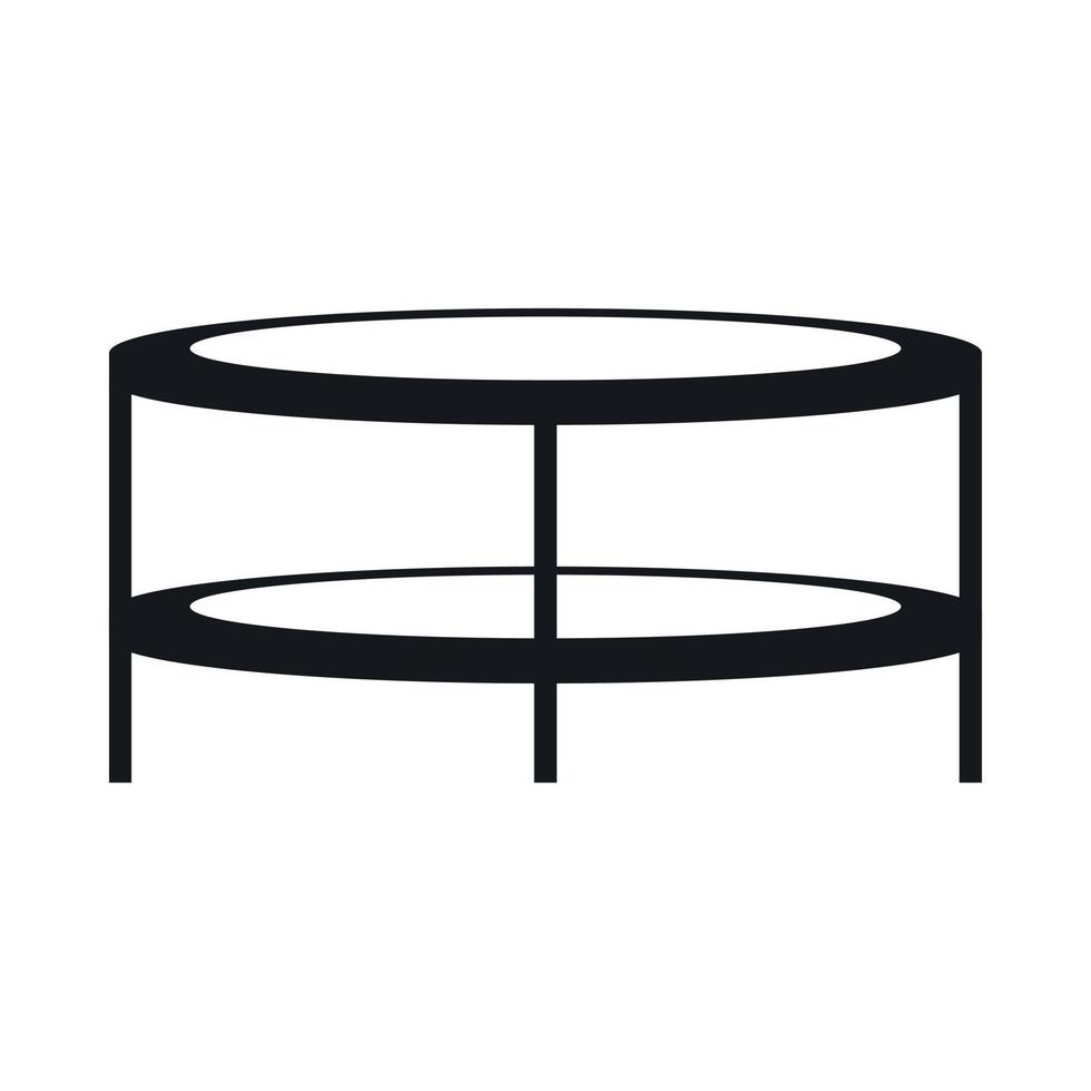 A round coffee table icon, simple style vector