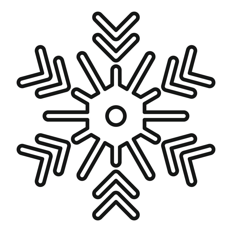 icono de copo de nieve de textura, estilo de contorno vector