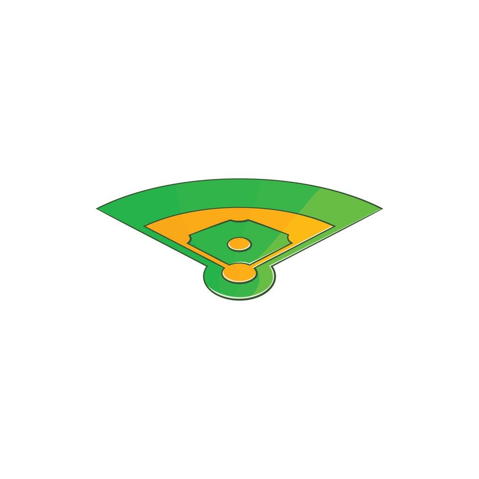 Baseball field icon, cartoon style vector